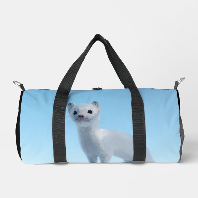 Arktischer Wiesel Charme Duffle Bag (Vorderseite)