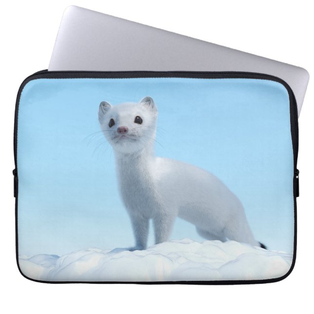 Arktischer Wiesel Charme Laptopschutzhülle (Vorderseite)