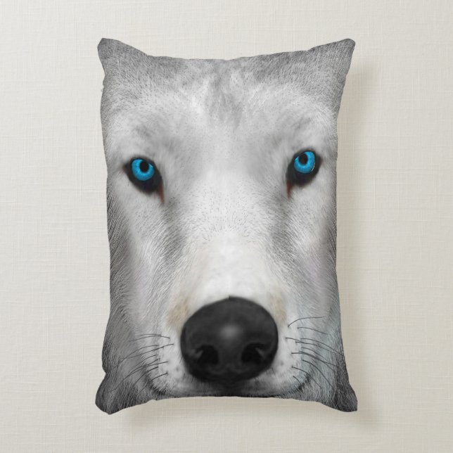Arktischer Wolf Dekokissen (Vorderseite(Vertikal))