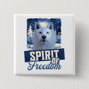 Arktischer Wolf Geist der Freiheit Wildlife Design Button