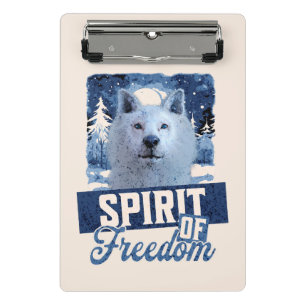 Arktischer Wolf Geist der Freiheit Wildlife Design Mini Klemmbrett