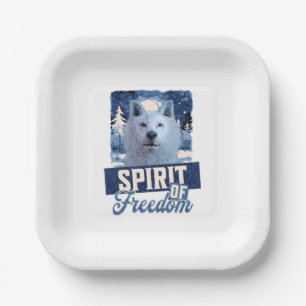 Arktischer Wolf Geist der Freiheit Wildlife Design Pappteller
