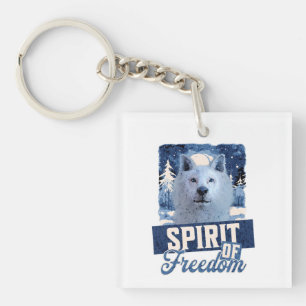 Arktischer Wolf Geist der Freiheit Wildlife Design Schlüsselanhänger