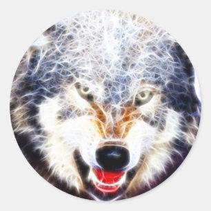 Arktischer Wolf Runder Aufkleber