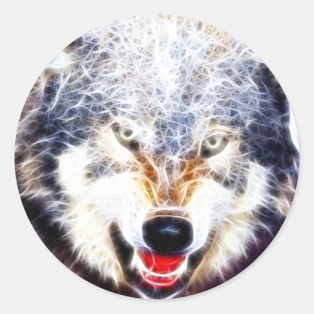 Arktischer Wolf Runder Aufkleber (Vorderseite)