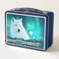 Arktischer Wolf und magische Nacht Personalisiert