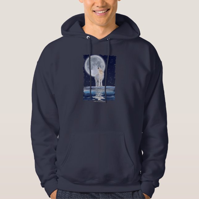 Arktischer Wolf und Winter-Moon-Hoodie Hoodie (Vorderseite)