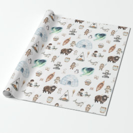 Arktisches Abenteuer Nordlichter Geschenkpapier