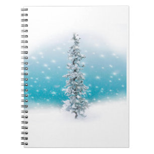 Arktisches Blau gefrorener frostiger silberner Gla Notizblock