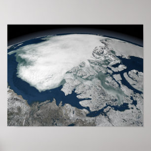 Arktisches Treibeis über Nordamerika Poster