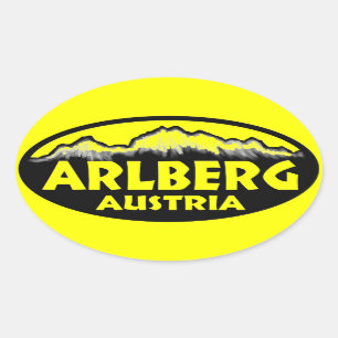 Arlberg Austria Gelbe Ovale Aufkleber
