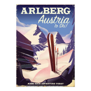 Arlberg Österreich Ski-Reiseplakat Fotodruck