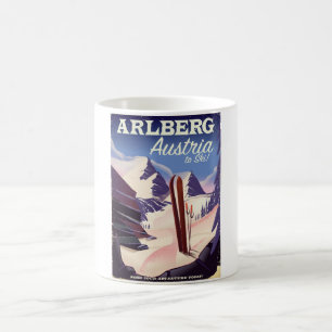 Arlberg Österreich Ski-Reiseplakat Kaffeetasse