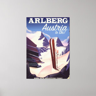 Arlberg Österreich Skireiseplakat Leinwanddruck