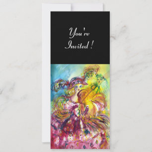 ARLECCHINA VIOLINISTIN Mardi Gras Maskenball Einladung