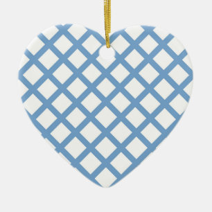 Arlequin Blanc Bleu Diamond Ornement