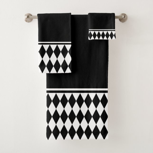 Arlequin Motif de diamants noir et blanc (En situation)