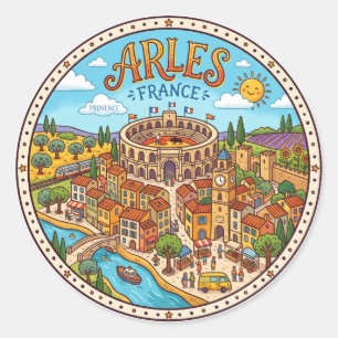 Arles Frankreich Runder Aufkleber