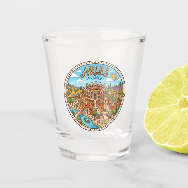 Arles Frankreich Schnapsglas (Vorderseite)