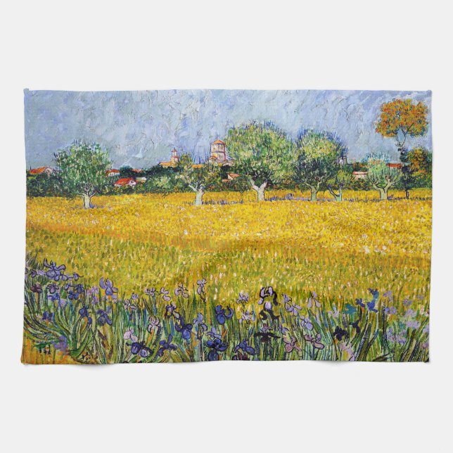 Arles mit Irisfarbe Vincent van Gogh Handtuch (Horizontal)