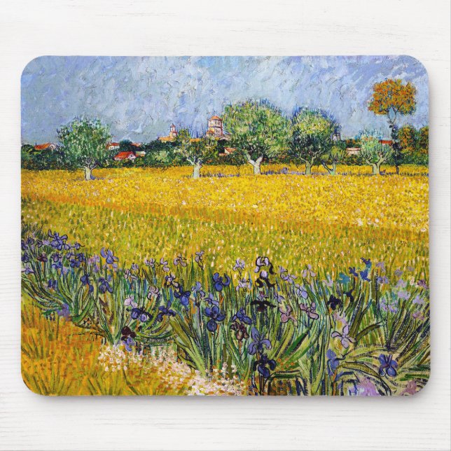 Arles mit Irisfarbe Vincent van Gogh Mousepad (Vorne)