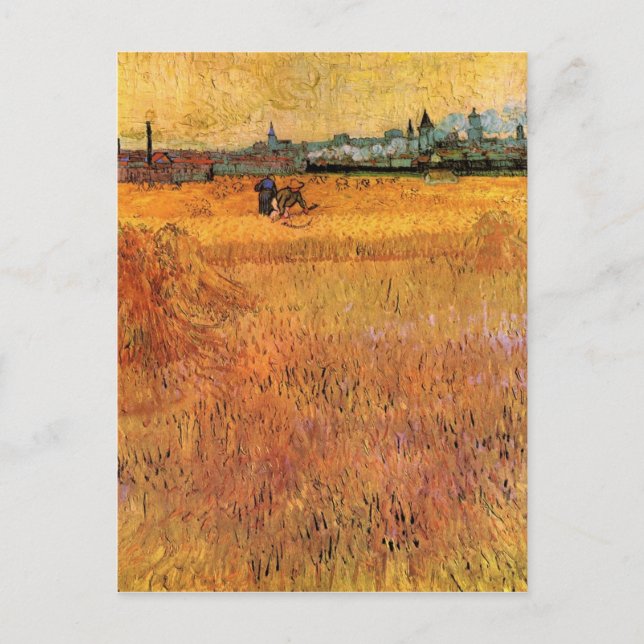 Arles View von den Weizenfeldern von van Gogh Postkarte (Vorderseite)