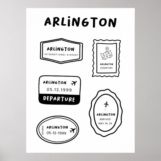 Arlington - Briefmarke Collection | Minimalistisch Poster (Vorne)