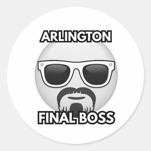 Arlington Endboss Cool Emoji Aufkleber (Vorderseite)