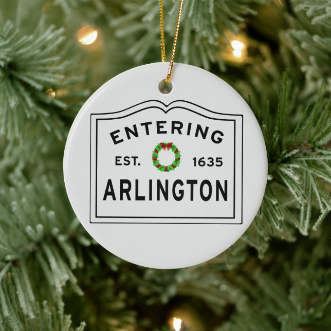 Arlington, MA Vacances en céramique ornement (Arbre)