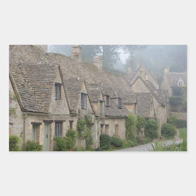 Arlington Row, Bibury autocollant rectangulaire (Devant)