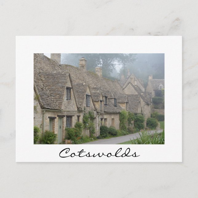 Arlington Row, Bibury carte postale frontière blan (Devant)