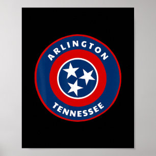 Arlington Tennessee Tn Flagge Dge Roundlet Souveni Poster
