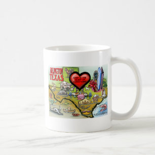 Arlington Texas Cartoon Map Kaffeetasse
