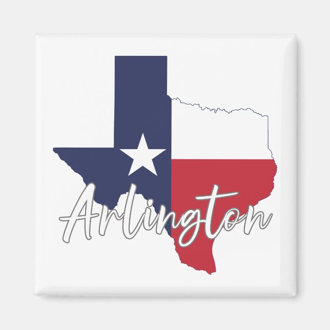 Arlington, Texas Flag Map Magnet (Vorne)