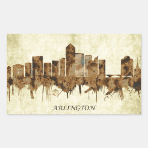 Arlington Texas Stadtansicht Rechteckiger Aufkleber