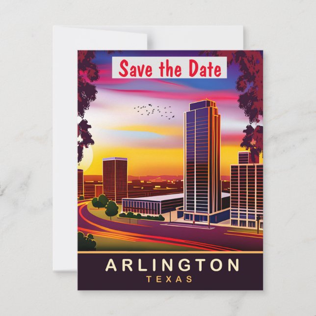 Arlington, Texas, Travel Postcard, Save The Date (Vorderseite)