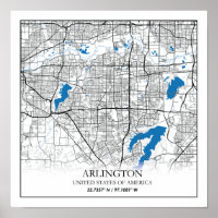 Arlington Texas USA City Travel City Map