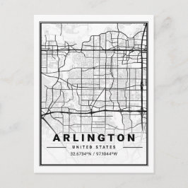 Arlington Texas USA Travel City Map Poster Postkarte