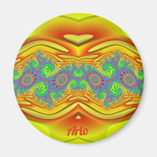 ARLO ~ Gelb, orange und blau ~ Atemberaubende Gest Magnet