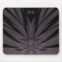 ARLO ~ Schwarzes und Graues Fraktal Muster ~ Mousepad