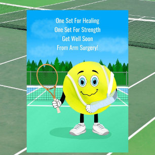 Arm-Operation Genesungskarte Süßer Tennisball im G Karte