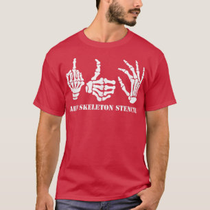 Arm Skeleton Stencil Funny Halloween Jungs Kinder  T-Shirt