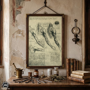 Arm- und Schulteranatomie von Leonardo da Vinci Poster
