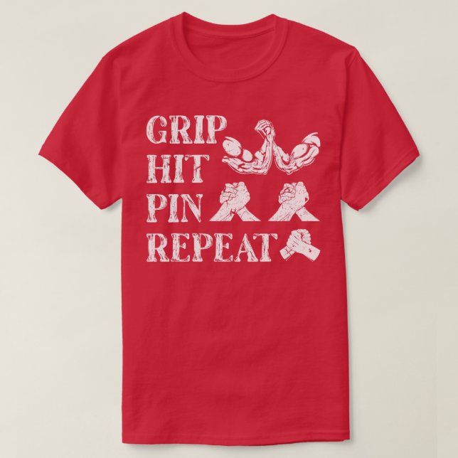 Arm Wrestle Sprichwort Fun Arm Wrestling T-Shirt (Design vorne)