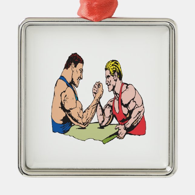 Arm-Wrestling 2 Ornament Aus Metall (Vorne)