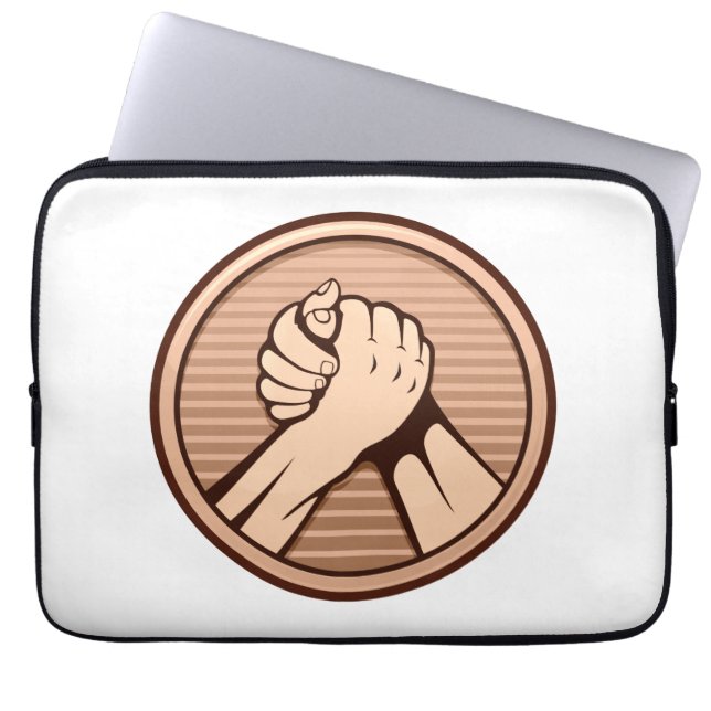 Arm Wrestling Bronze Laptopschutzhülle (Vorderseite)