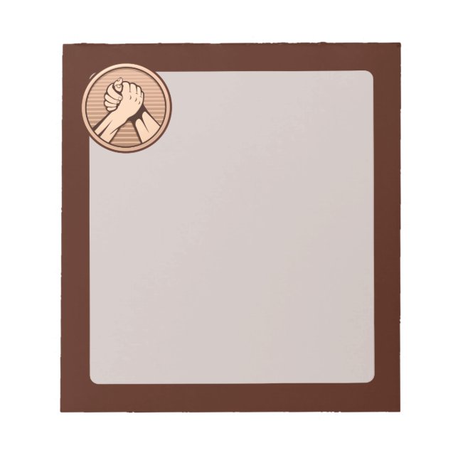 Arm Wrestling Bronze Notizblock (Vorderseite)