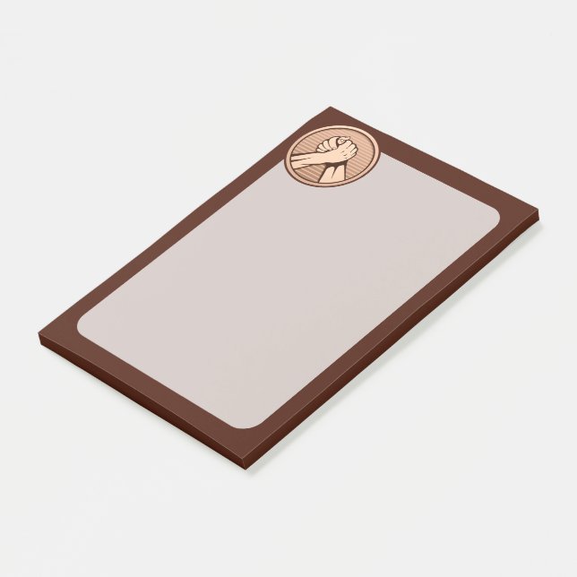 Arm Wrestling Bronze Post-it Klebezettel (angewinkelt)