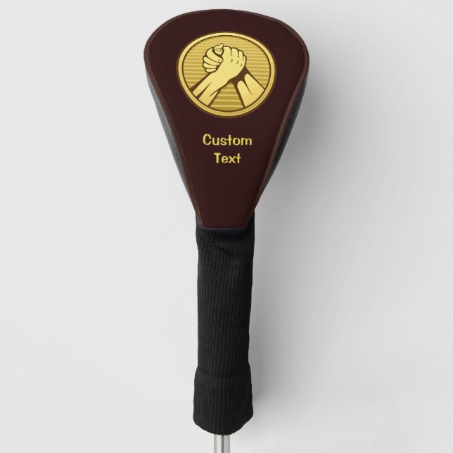 Arm Wrestling Gold Golf Headcover (Vorderseite)