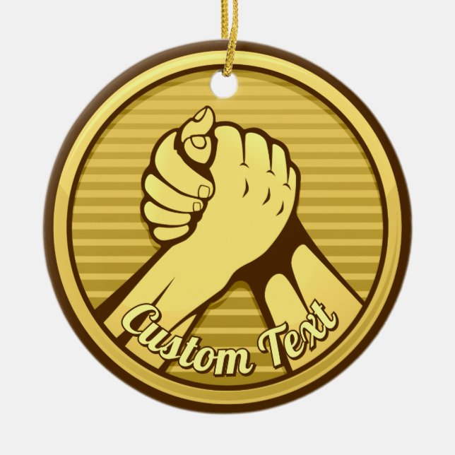 Arm Wrestling Gold Keramikornament (Vorne)